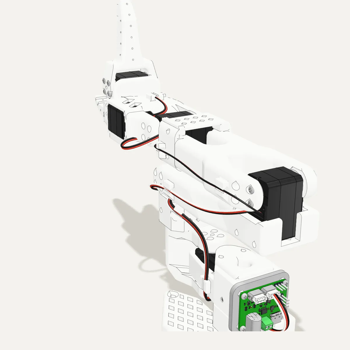 The SO-101 arm, turning slowly.
