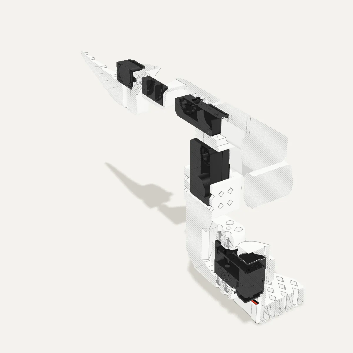 The arm cut by three planes: the view the address describes.